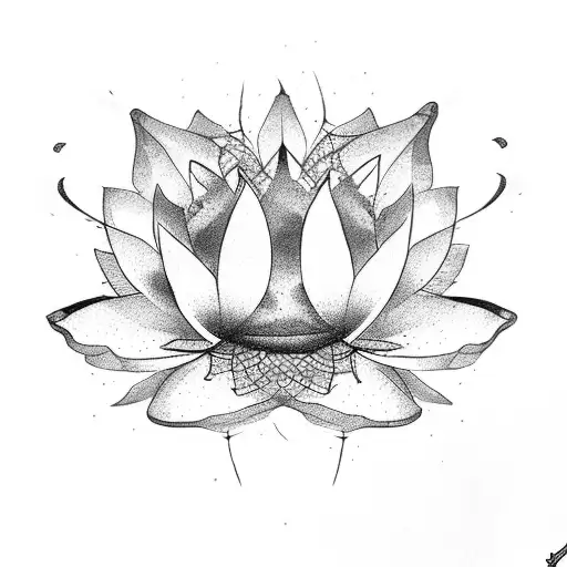Lotus Flower With Spider Webs And Money Symbols