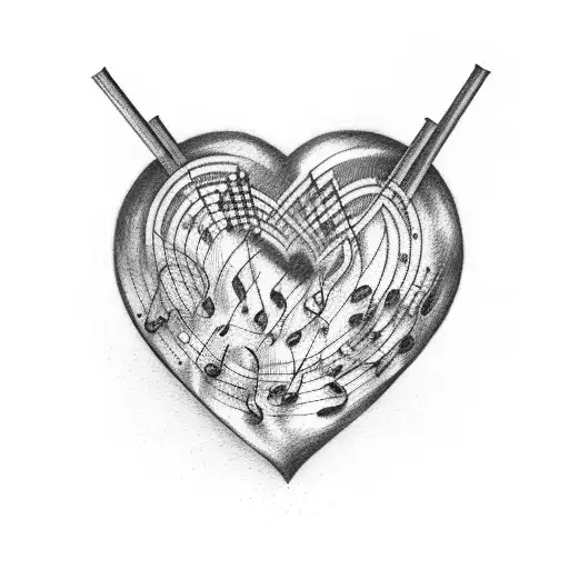 A Heart Made With Music Notes