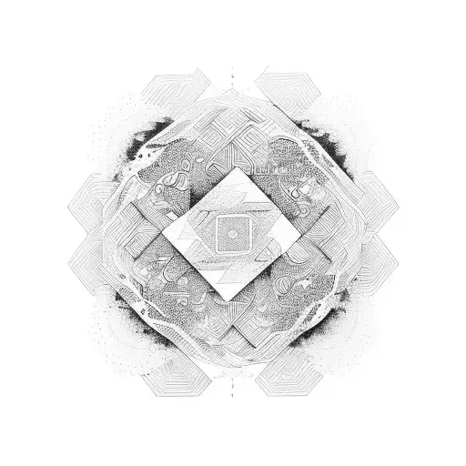 An Abstract Representation Of Shapes And Lines Inspired By Asian Art