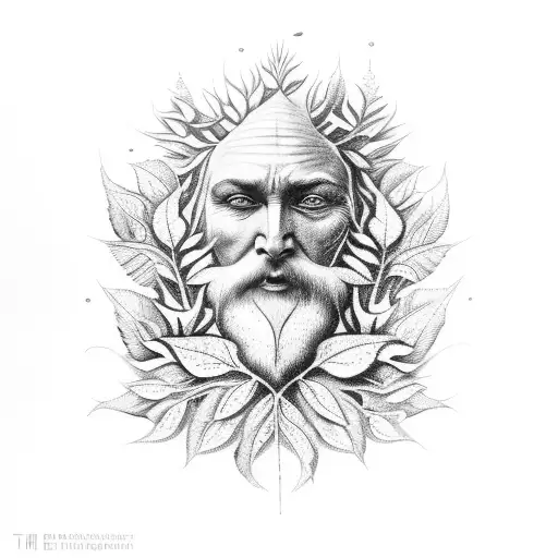 The Green Man Surrounded By A Variety Of Endangered Plant Species