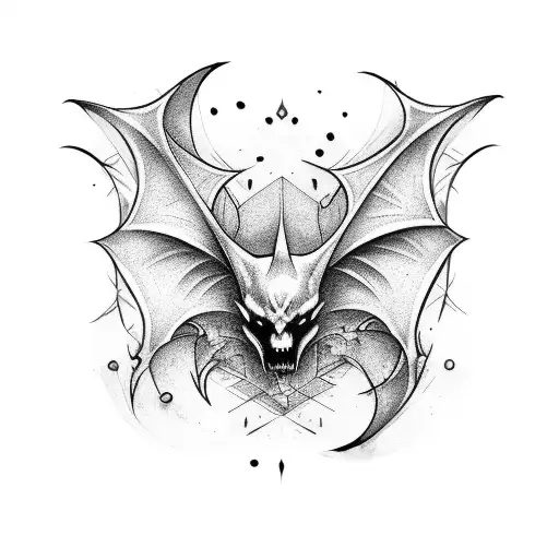 Black Sleeve Tattoo With Bats