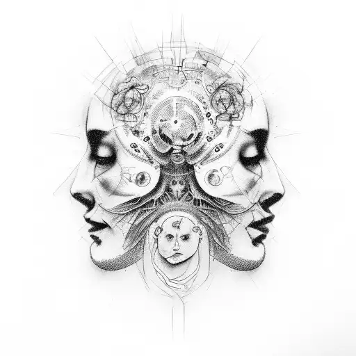 Chaotic Adhd Mind Portrait Demonstrating My Strong Mental Health