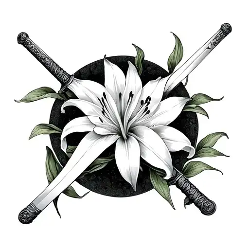 Spider Lily An Katana Swords Drawn