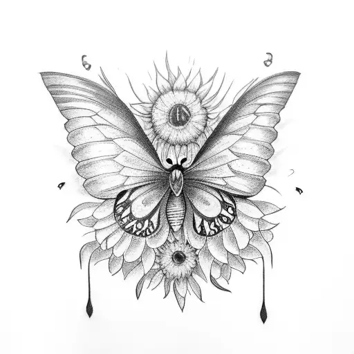 A Sunflower With Butterfly Wings