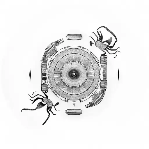 Create A Tattoo Of A Dj Mixing Turntables With Scorpion Elements