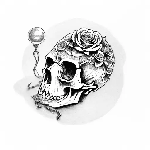 Skull Con Rosas