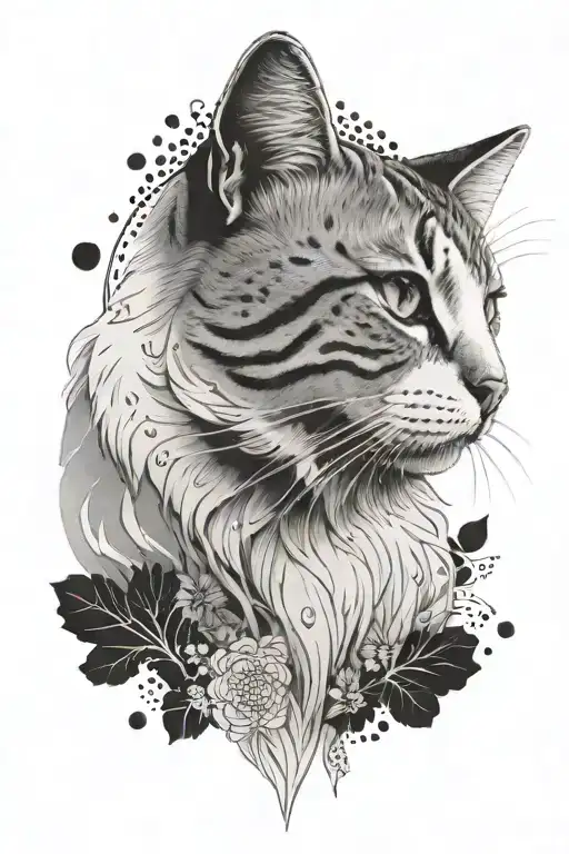 White And Tabby Cat With White Spot On Top Of Head