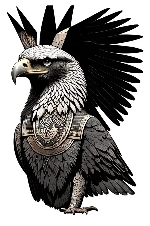 Eagle And Anubis Egiptian God