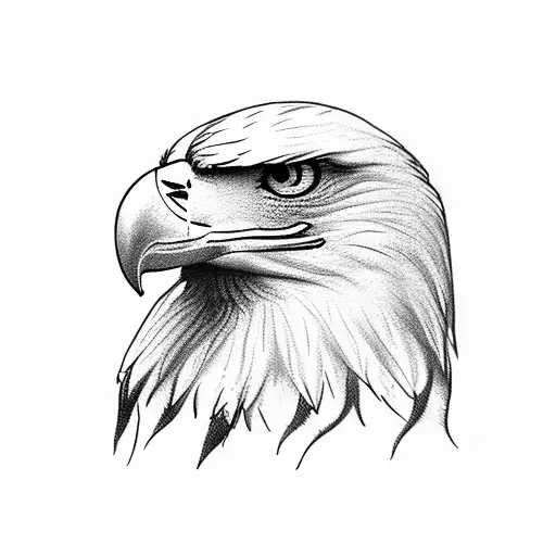 Eagle With Small American Flag In The Eye