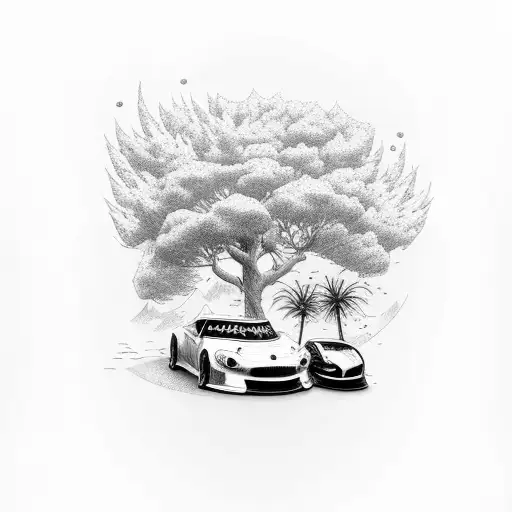 Jdm Car With Tree
