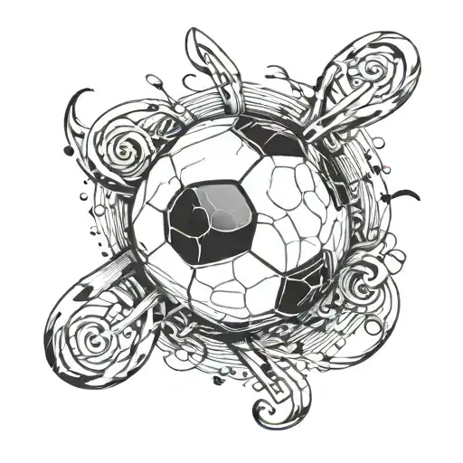 A Music Note Intertwined With A Soccer Ball To Represent The Client's Love For Both Sports And Music