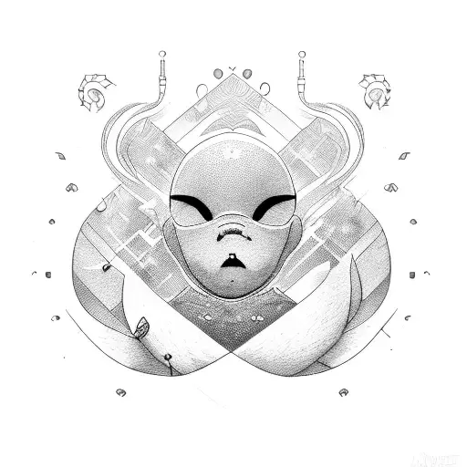 A Heartbeat Line Forming The Shape Of A Baby