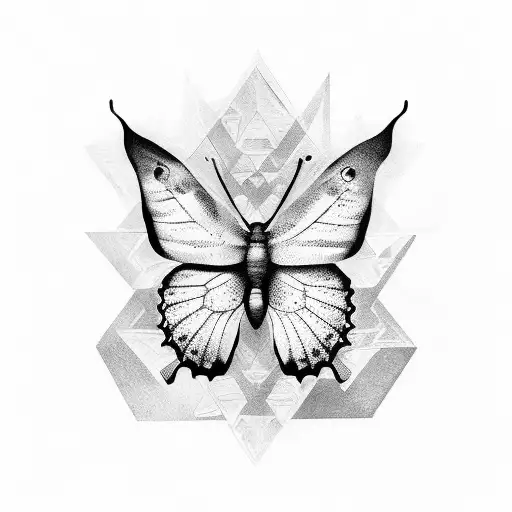 A Butterfly Made Up Of Tiny Dinosaur Silhouettes