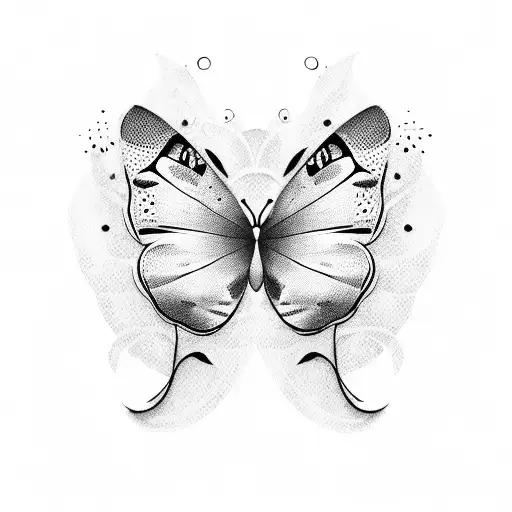 A Butterfly Made Up Of Tiny Dinosaur Silhouettes