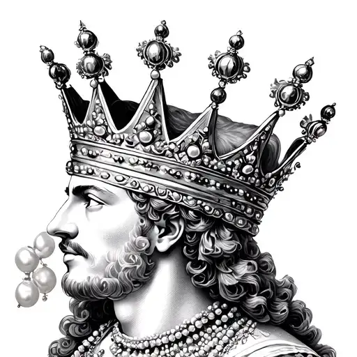 King's Crown With Ornaments And Pearls