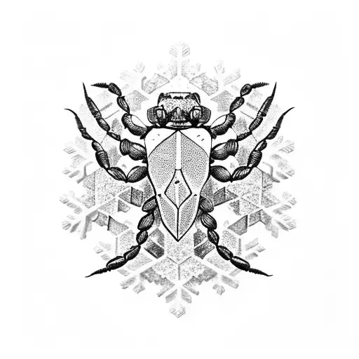 Scorpion With Snowflake