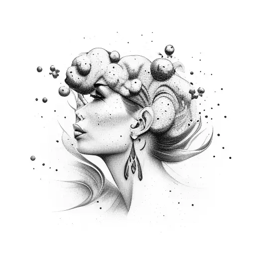 Side Profile Lips Blow Out Smoke That Turns Into Galaxy