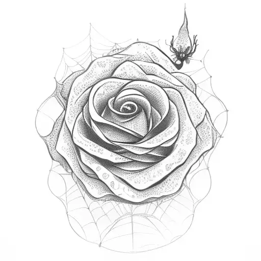 Spider Making A Web Rose