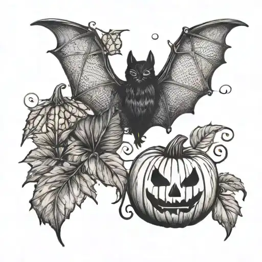 Bat And Pumpkin