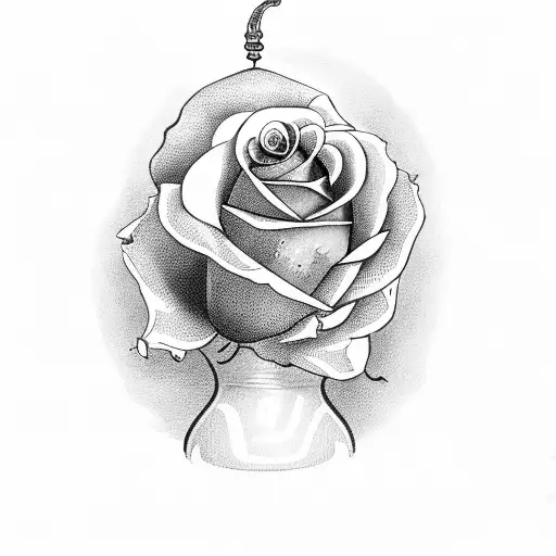 Old Greek Vase With Rose