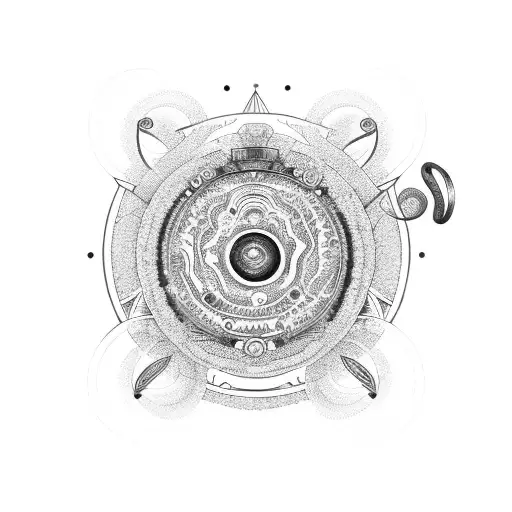 An Intricate Coffee Cup With Planetary Rings Around It