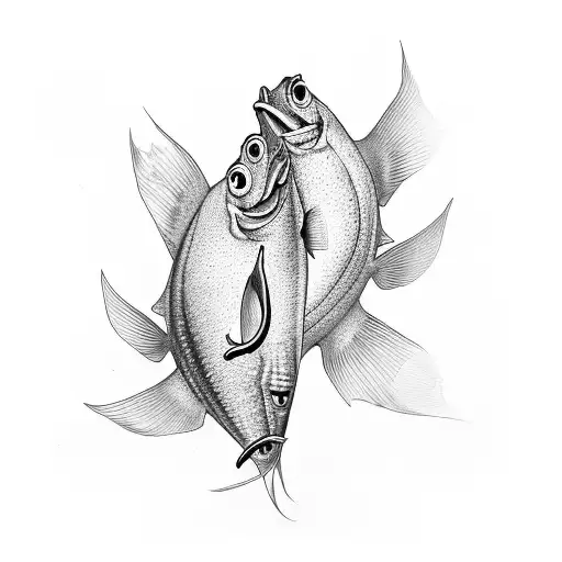 Two Fish Boxing With Musical Notes As Their Gloves