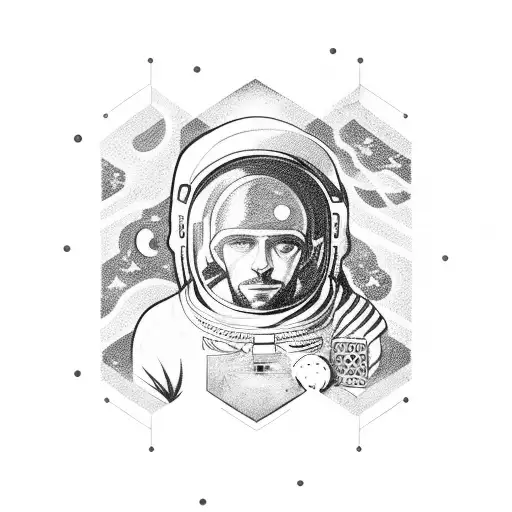 Huge Astronaut Behind Saturn