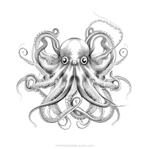 Large Colored Octopus With Tentacles Across Shoulder