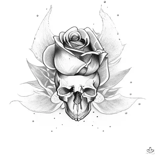 Wing Skull Rose
