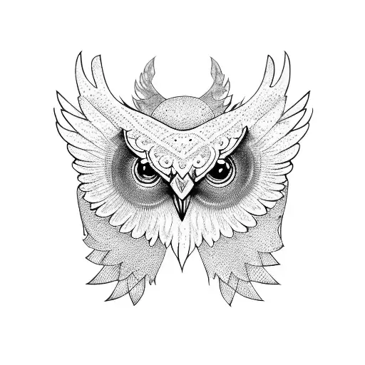 Owl With The Wings Open