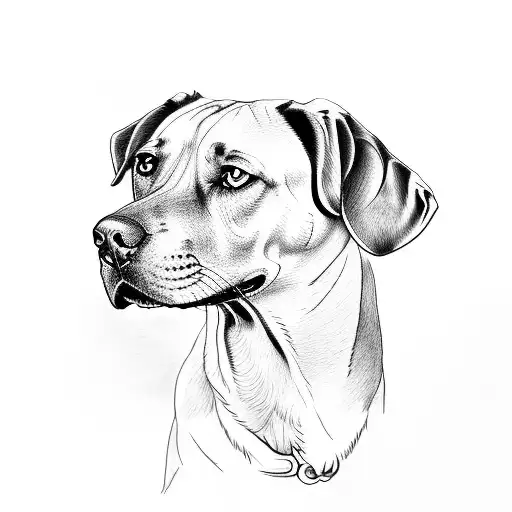 Outline Of The Ridgeback Dog Head