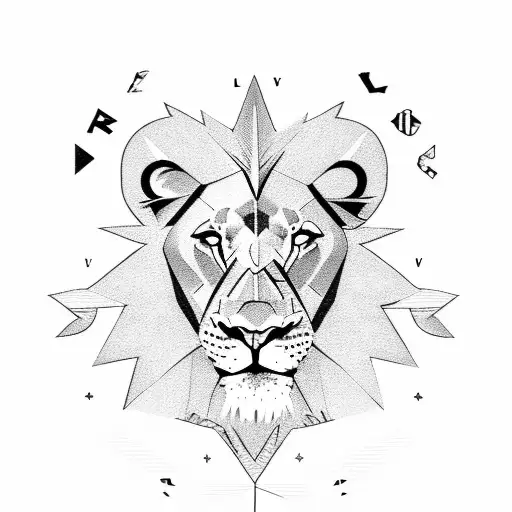 Letter V With Lion In The Middle