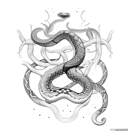 2 Snakes Wrapped Around Yggdrasil