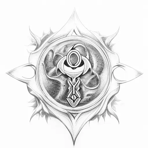 A Mystical Trident Emerging From A Car Engine