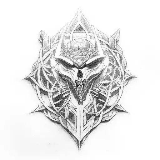 A Tattoo Combining Elements Of World Of Warcraft And Norse Mythology