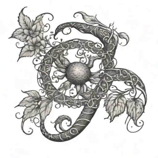 A Cancer Zodiac Symbol Made Of Intricate Garden Vines