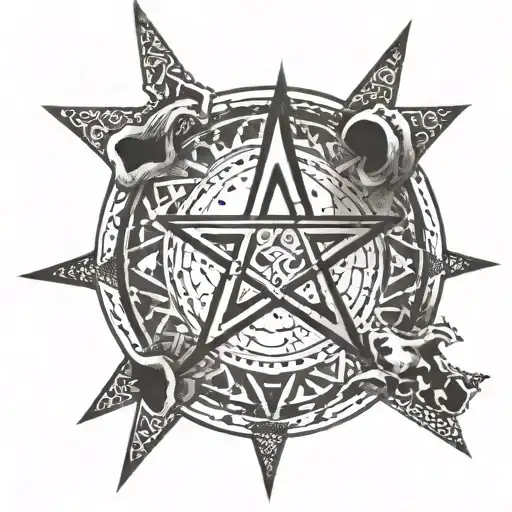 A Pentagram In A Circle