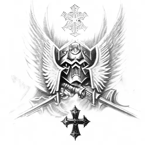 Warhammer 40K Angel Knight With A Cross