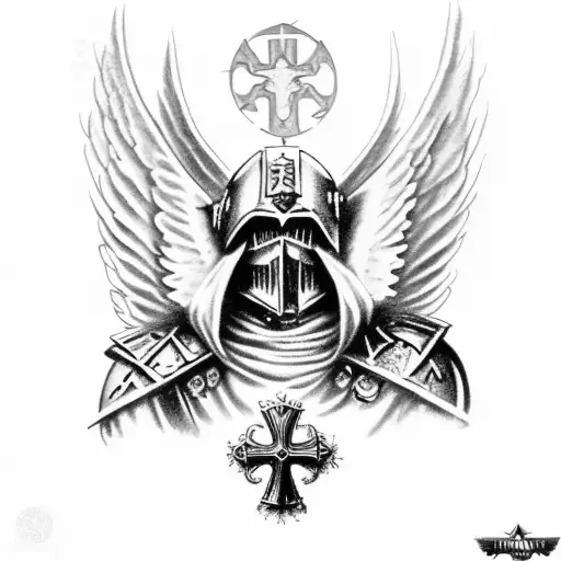 Warhammer 40K Angel Knight With A Cross