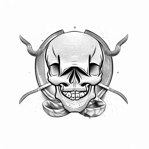 Skull Moustache Cowboy