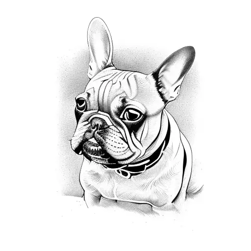 French Bulldog Black With Withe Line In The Face