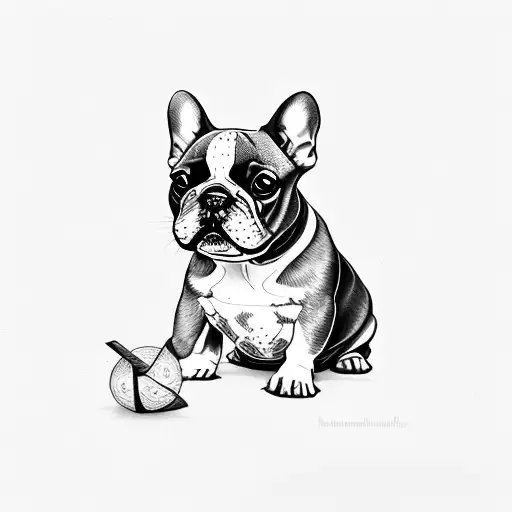 French Bulldog Black With Withe Line In The Face