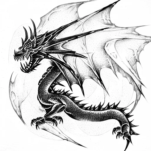 A Black Dragon Around A Rose