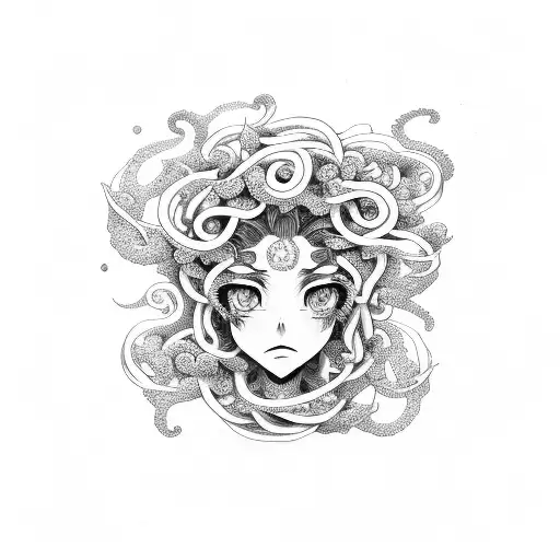 Manga Com Medusa E Flores
