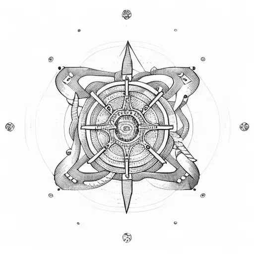 A Collection Of Nautical Symbols Arranged In A Circular Pattern