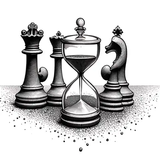 Chess Pieces Hourglass