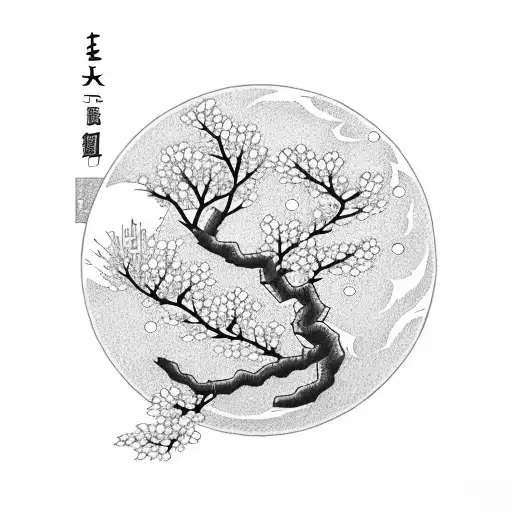 Japanese Cherry Blossom On A New Moon Night For Arms