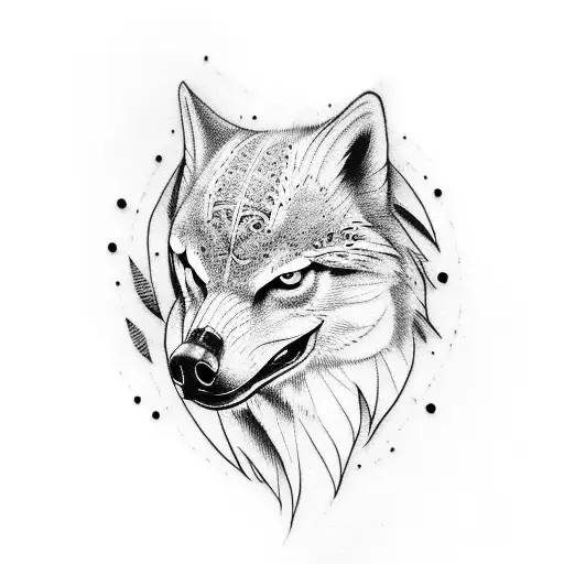 Hawk Head Above Wolf Head