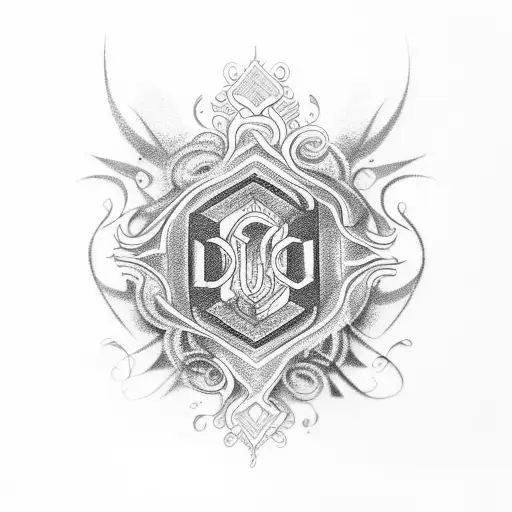 A Dotwork Design Of The Phrase 'Tudo Passa' In Beautiful Calligraphy