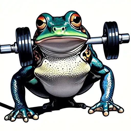 Frog Lifting Weights